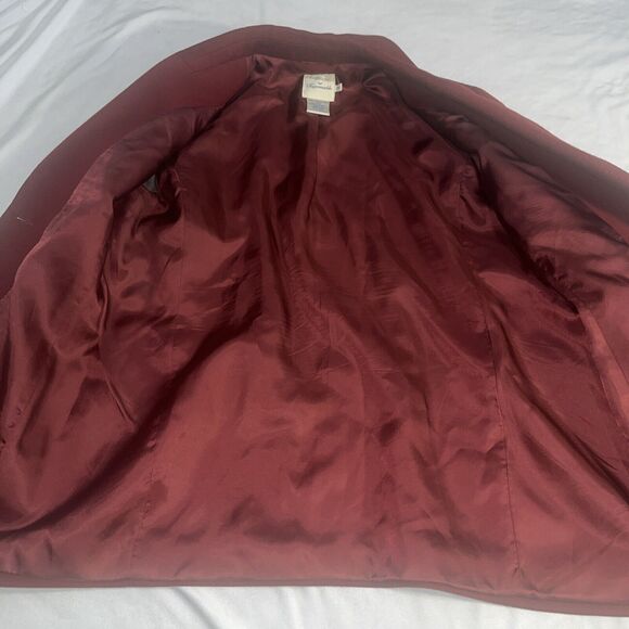 Women’s Faconnable 100% Wool Maroon Coat Sz M Medium W Flaws - Picture 16 of 16